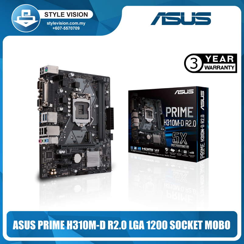 Asus Prime H310M-D R2.0 Motherboard (Intel LGA 1151 Socket