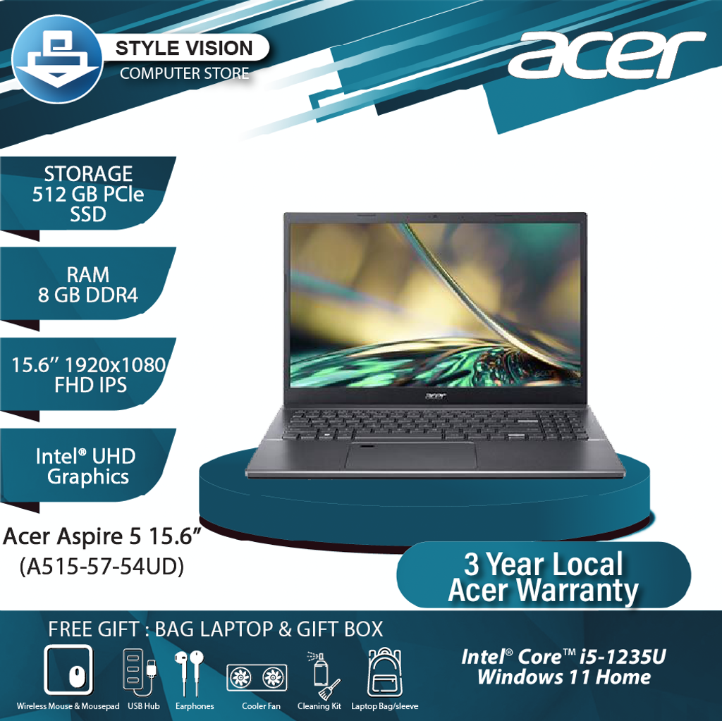 Acer Aspire 3, 15.6 Full HD Display, 12th Gen Intel Core i5-1235U