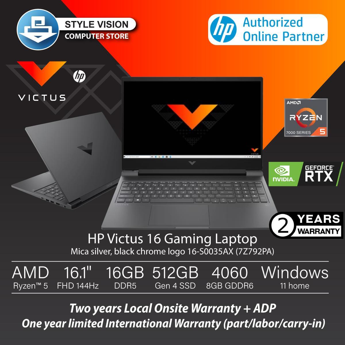 NOTEBOOK HP Victus 16-inch Gaming Laptop s0037AX/S0035AX RYZEN  5-7640HS,16GB ,512GB ,RTX4060,16.1FHD 144HZ, W11,2YW – Style Vision  Computer Store