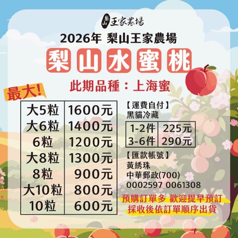 2026年王家農場水蜜桃價格-FB