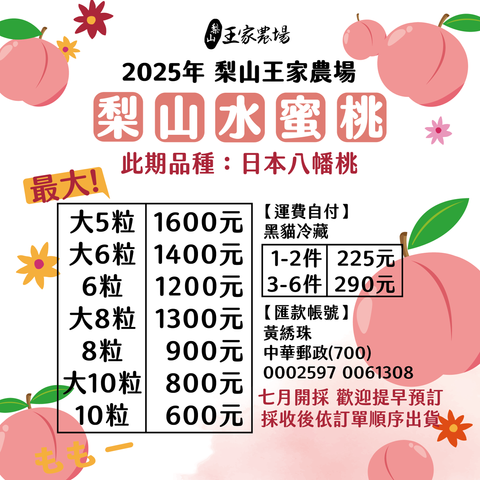 2025年王家農場水蜜桃價格-FB