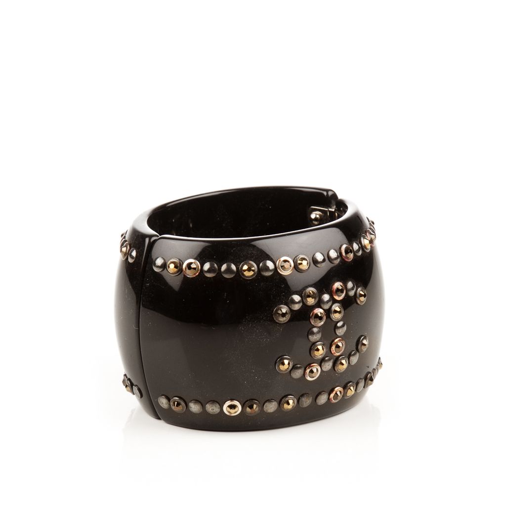 Chanel black acrylic studded bangle-3.jpg