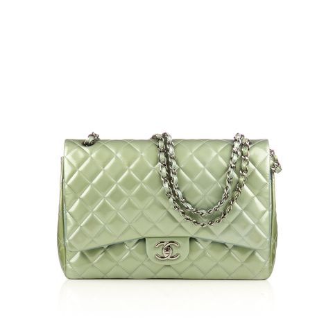 Chanel patent green and blue flap bag-1.jpg