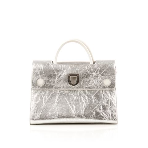 Christian Dior Silver Metallic Medium Diorever Handle Bag