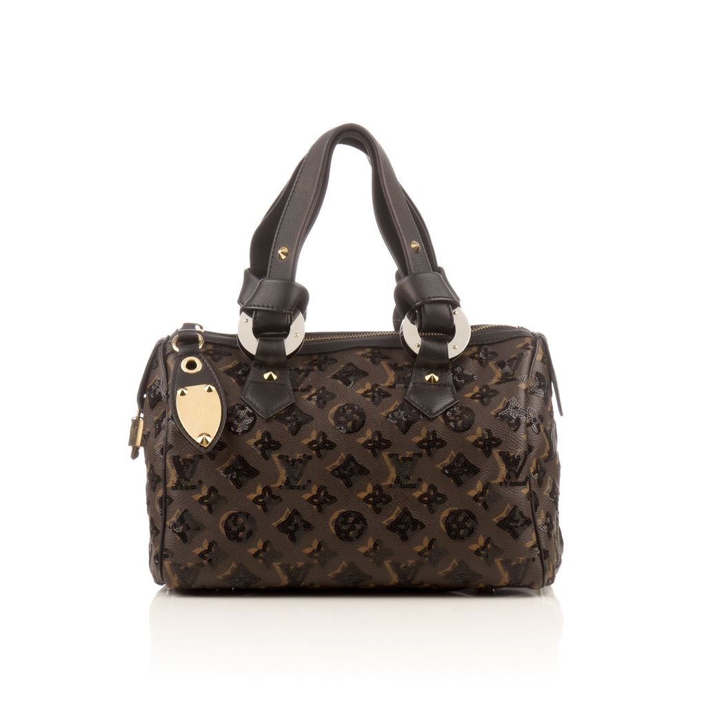 Louis Vuitton Brown Coated Canvas And Black Sequin Monogram