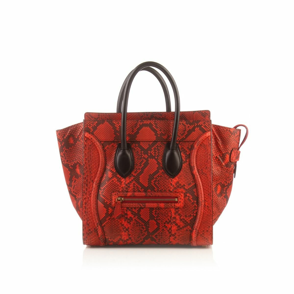 CELINE Red Storm Python Luggage Tote portluxe