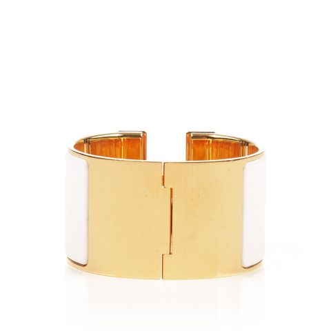 Hermes white and gold click wide bracelet-2.jpg