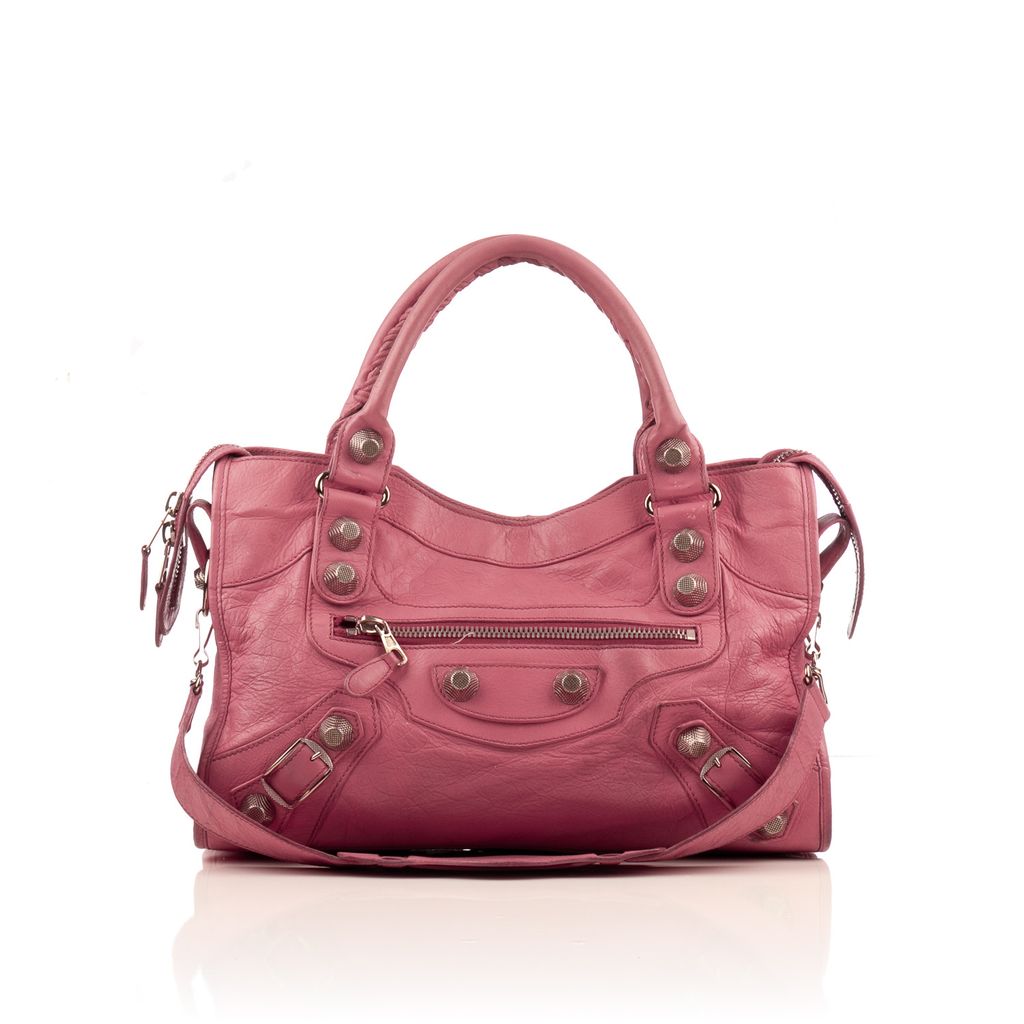 BALENCIAGA Pink Lambskin Giant 21 Motorcycle City Bag – portluxe