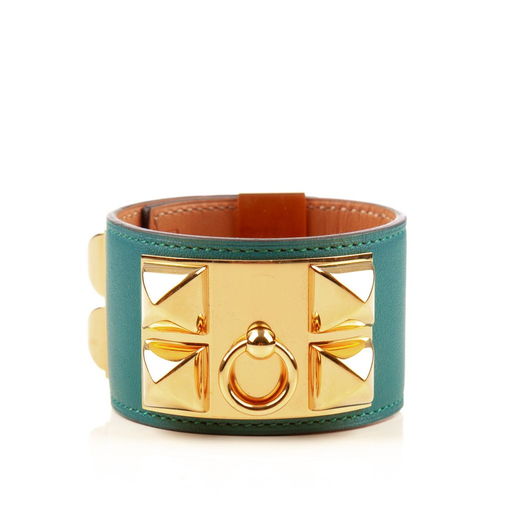 Hermes green gold collar bracelet-1.jpg