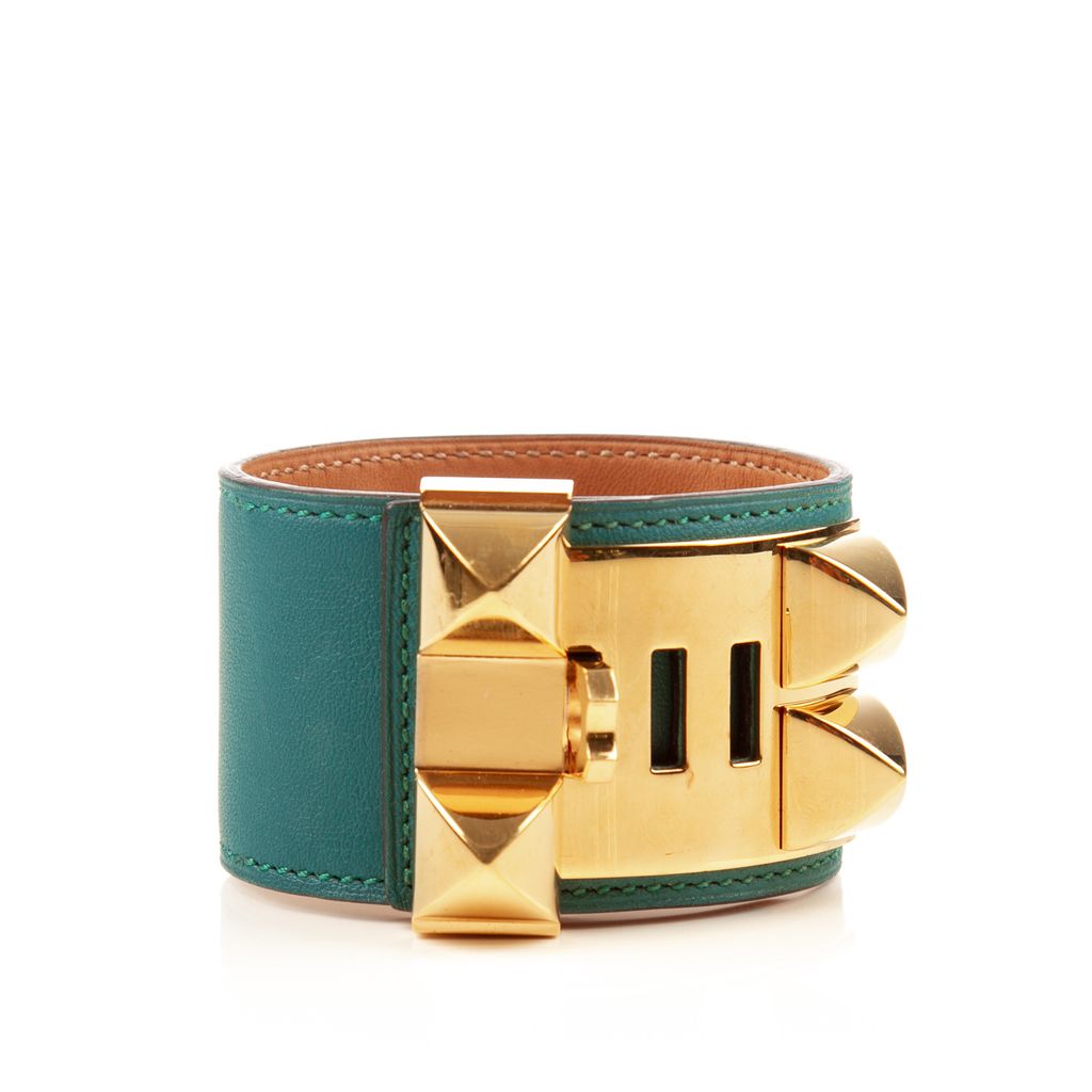 Hermes green gold collar bracelet-2.jpg