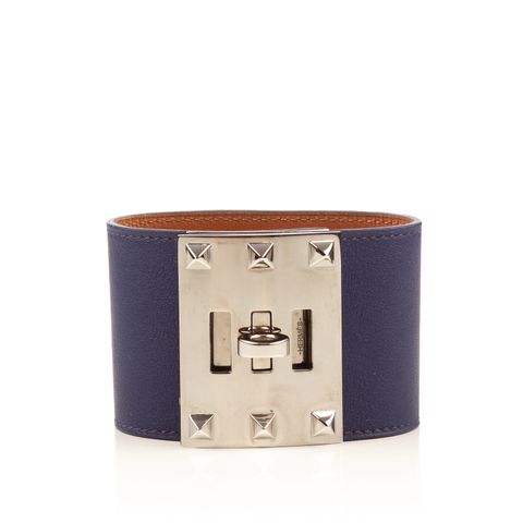 Hermes navy studded silver hw bracelet-1.jpg