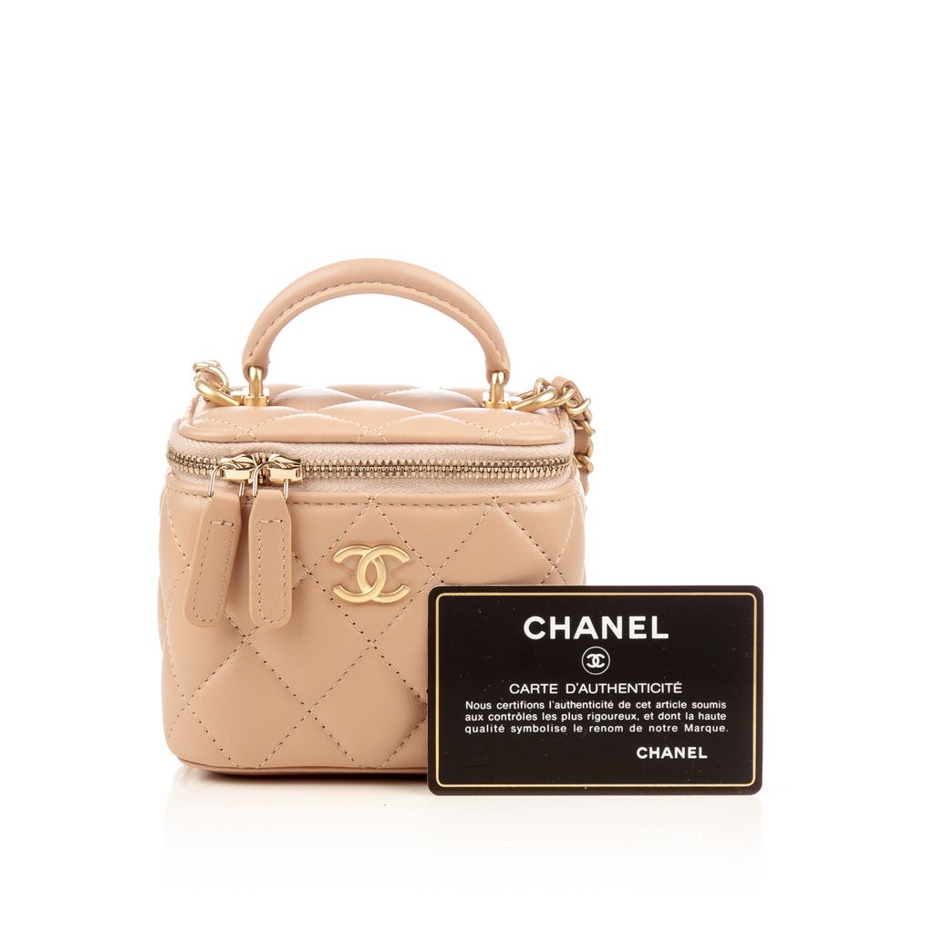 CHANEL 21A Beige Mini Vanity Case Top Handle *New - Timeless Luxuries