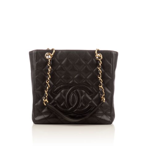 Chanel black shopper-1