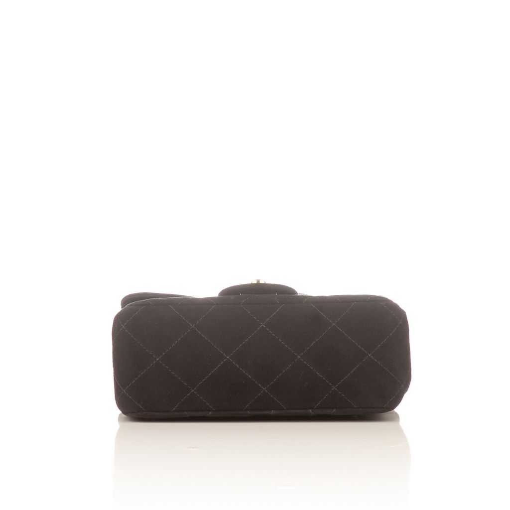 Chanel black nubuck flap bag-3