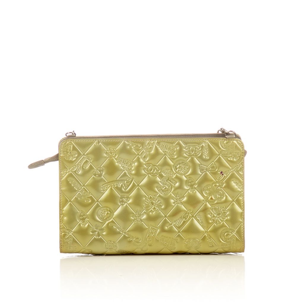 Chanel green patent shoulder bag-2