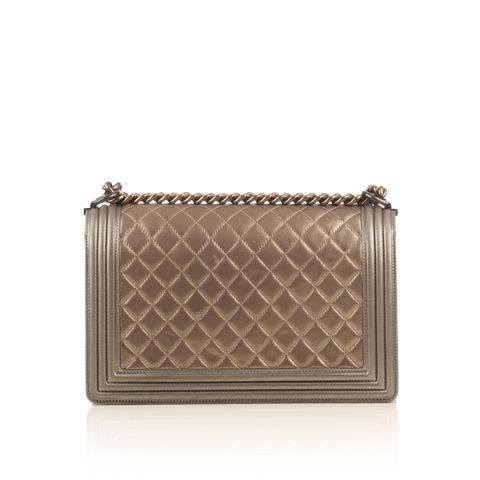 Chanel pewter metallic boy bag-2