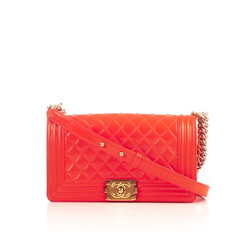 Chanel orange patent boy-1