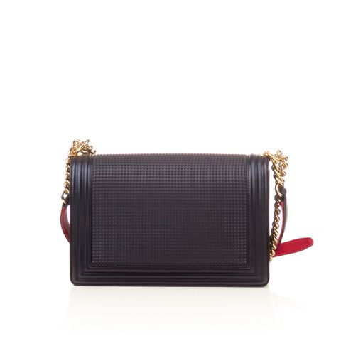 Chanel navy and red boy bag-2