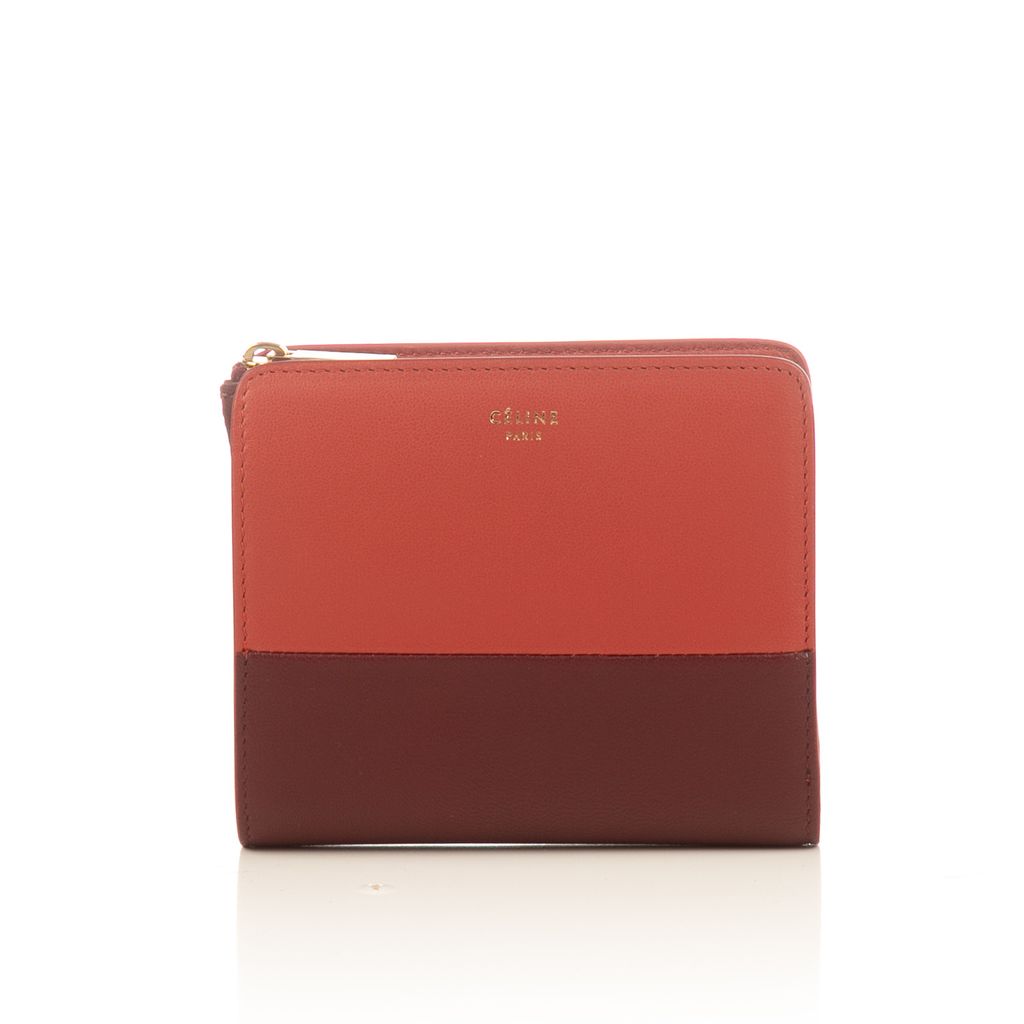 Celine coral colourblock wallet-1