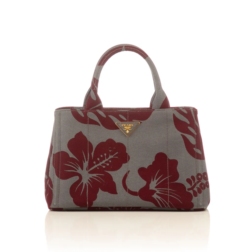Prada grey canvas flower print-1