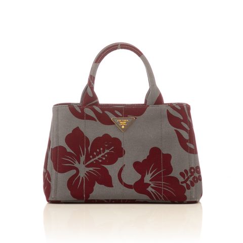 Prada grey canvas flower print-1