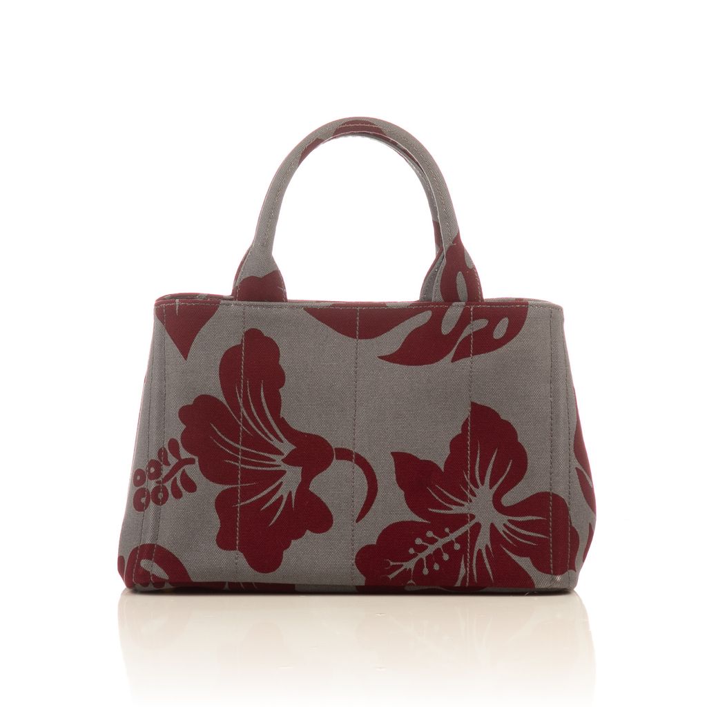 Prada grey canvas flower print-3