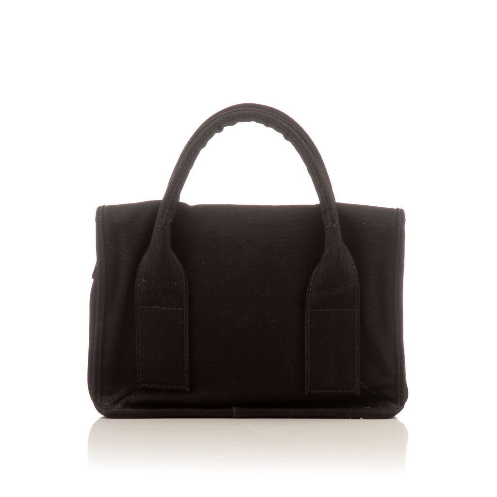 Prada black canvas satchel-2