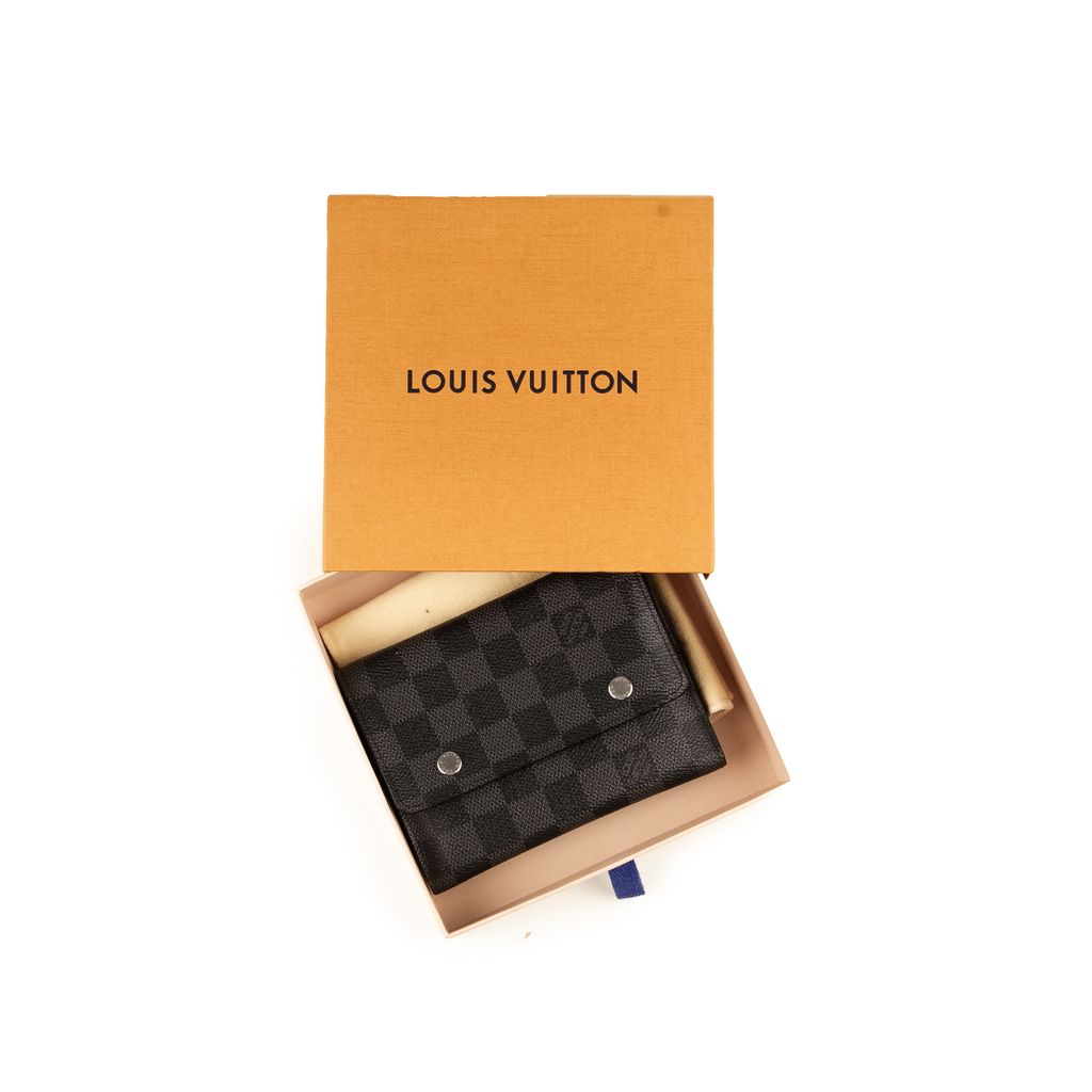 Louis Vuitton Damier Graffit Portefeuille Amerigo Wallet N41635 Black  W113mm 015