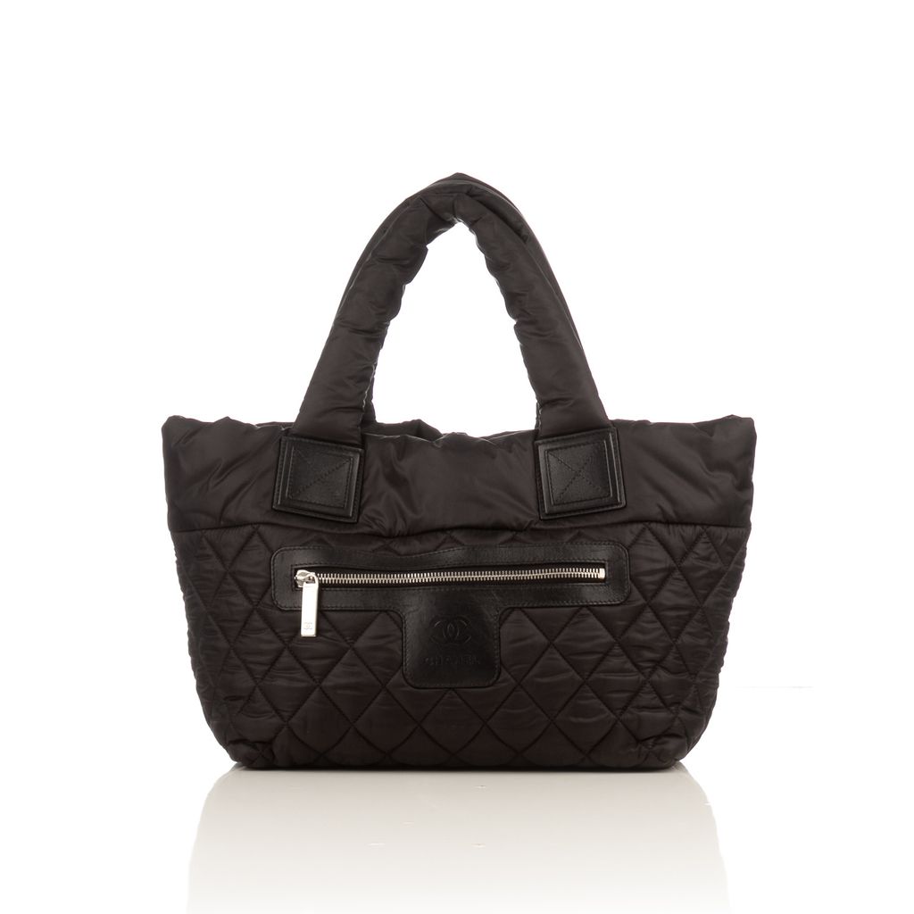 Chanel black quilted nylon matte-1