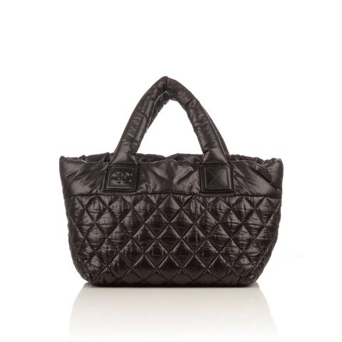 CHANEL Coco Cocoon PM Nylon Tote Bag Handbag Leather Black For Sale at  1stDibs