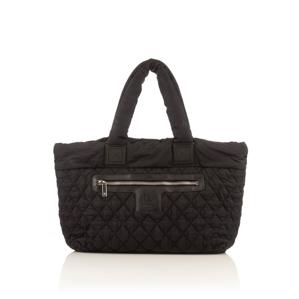 Chanel black quilted nylon large-1