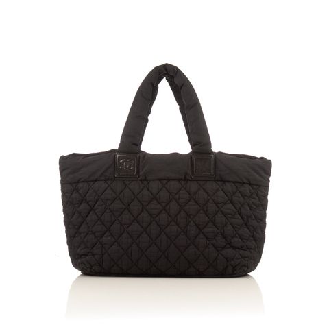 Chanel black quilted nylon large-2