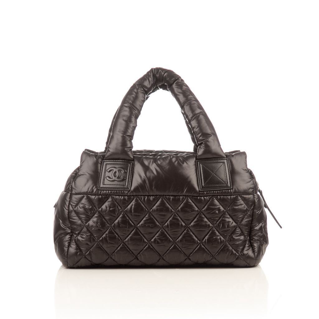 Chanel black quilted nylon small-2