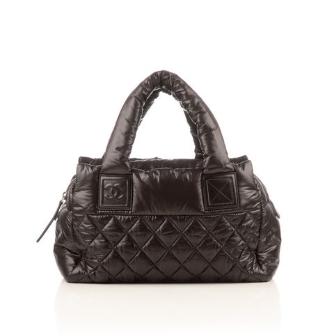 Chanel black quilted nylon small-1