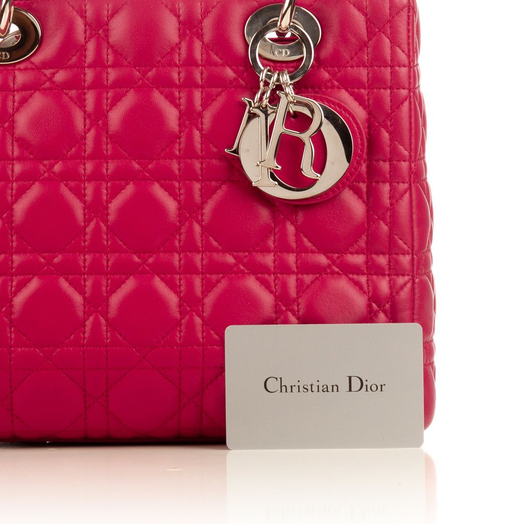 DIOR Pink Medium Quilted Lady Dior – portluxe