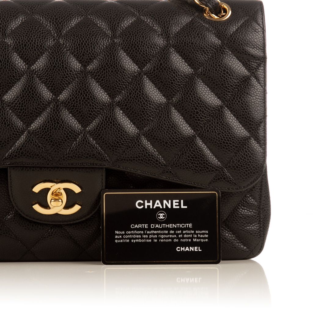 Chanel caviar black jumbo flap-4