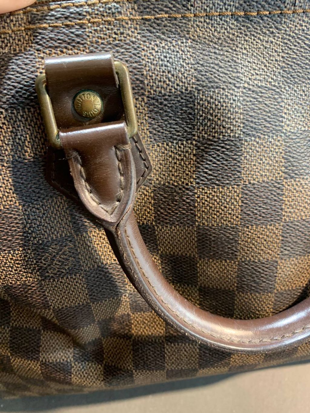 Speedy handbag Louis Vuitton Brown in Cotton - 32693791