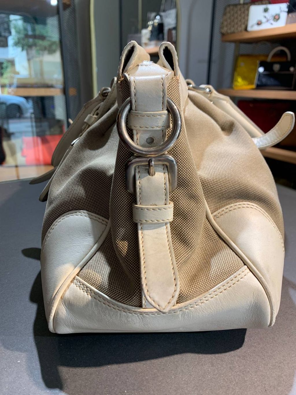 Leather satchel Prada Beige in Leather - 25687746