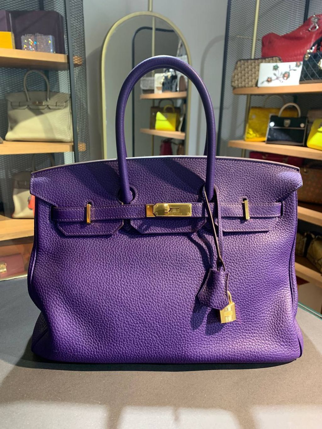 Hermès Togo Birkin 35 - Purple Handle Bags, Handbags - HER528051