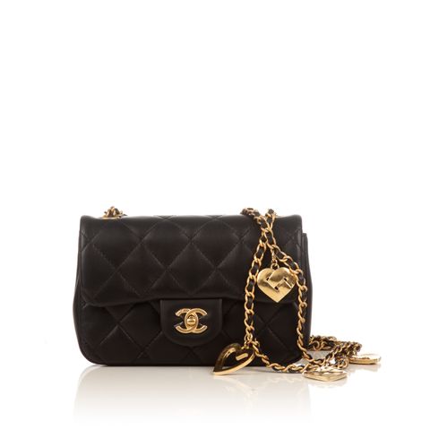 Chanel black charm chain bag-1