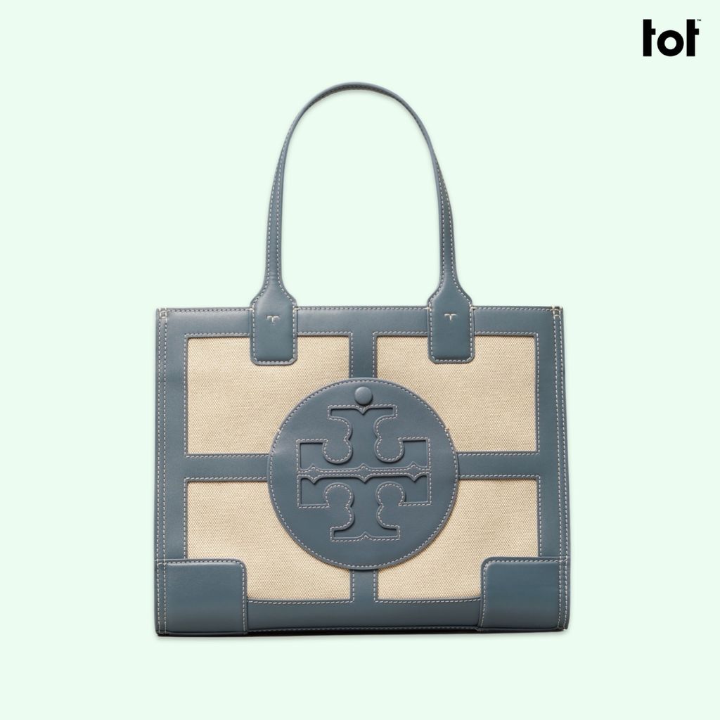 TORY BURCH ELLA CANVAS QUADRANT MINI TOTE Louis & Laura Store