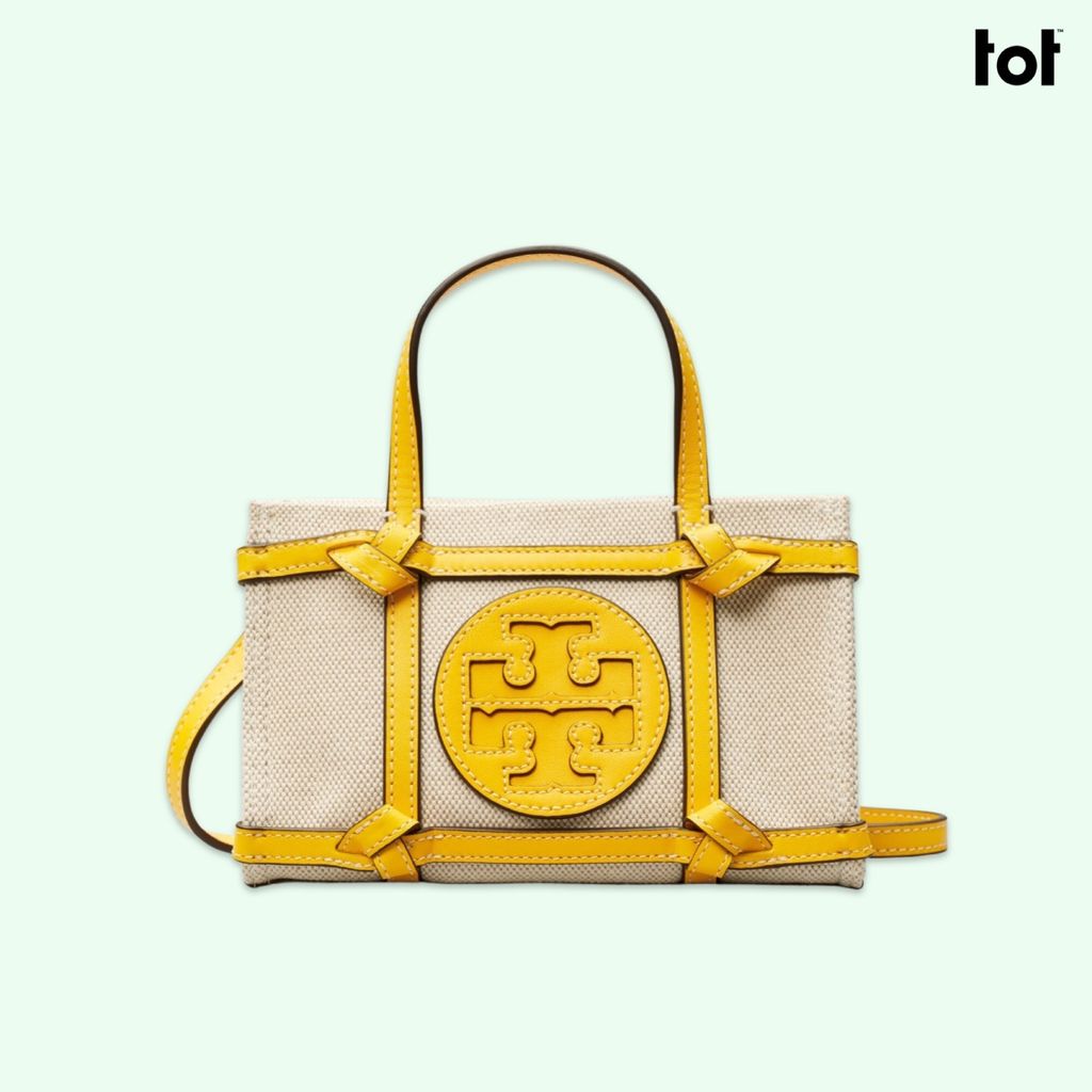 TORY BURCH - ELLA CANVAS QUADRANT MICRO TOTE BAG – Louis & Laura Store TORY BURCH - ELLA CANVAS QUADRANT MICRO TOTE BAG – Louis & Laura Store