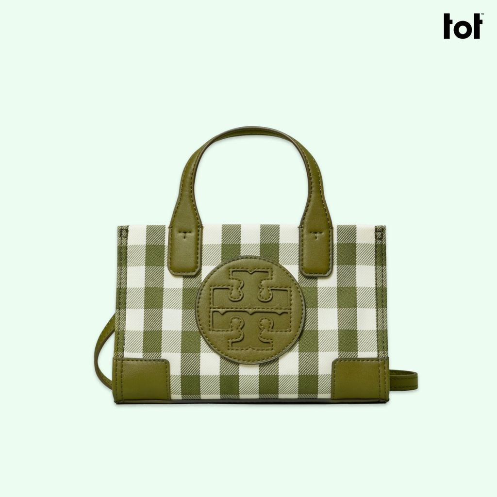 TORY BURCH - ELLA GINGHAM MICRO TOTE – Louis & Laura Store TORY BURCH - ELLA GINGHAM MICRO TOTE – Louis & Laura Store