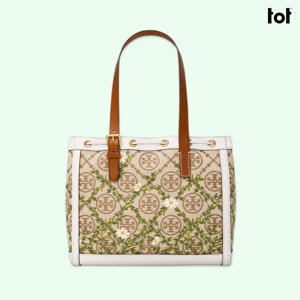 TORY BURCH MONOGRAM COATED CANVAS SMALL TOTE - กระเป๋าแบรนด์จากโรงงาน :  Inspired by LnwShop.com