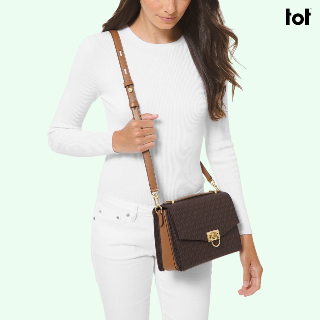 MICHAEL KORS HENDRIX MEDIUM LOGO MESSENGER BAG Louis & Laura Store