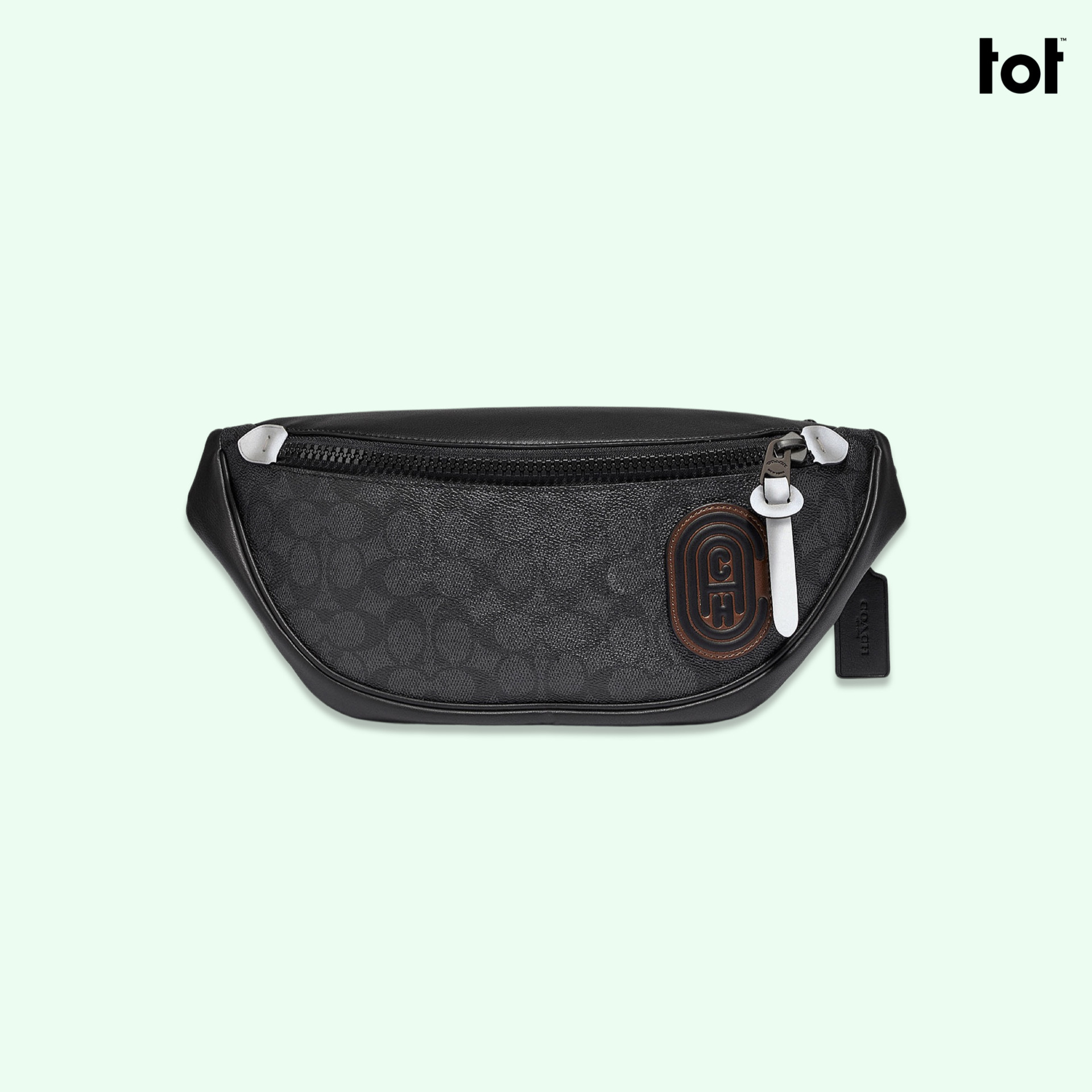 COACH - RIVINGTON BELT BAG 7 IN SIGNATURE CANVAS WITH COACH PATCH