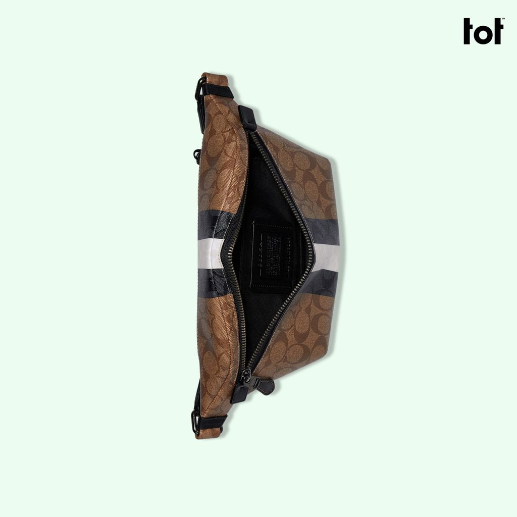 COACH GRADE BELT BAG IN SIGNATURE CANVAS WITH VARSITY STRIPE Louis
