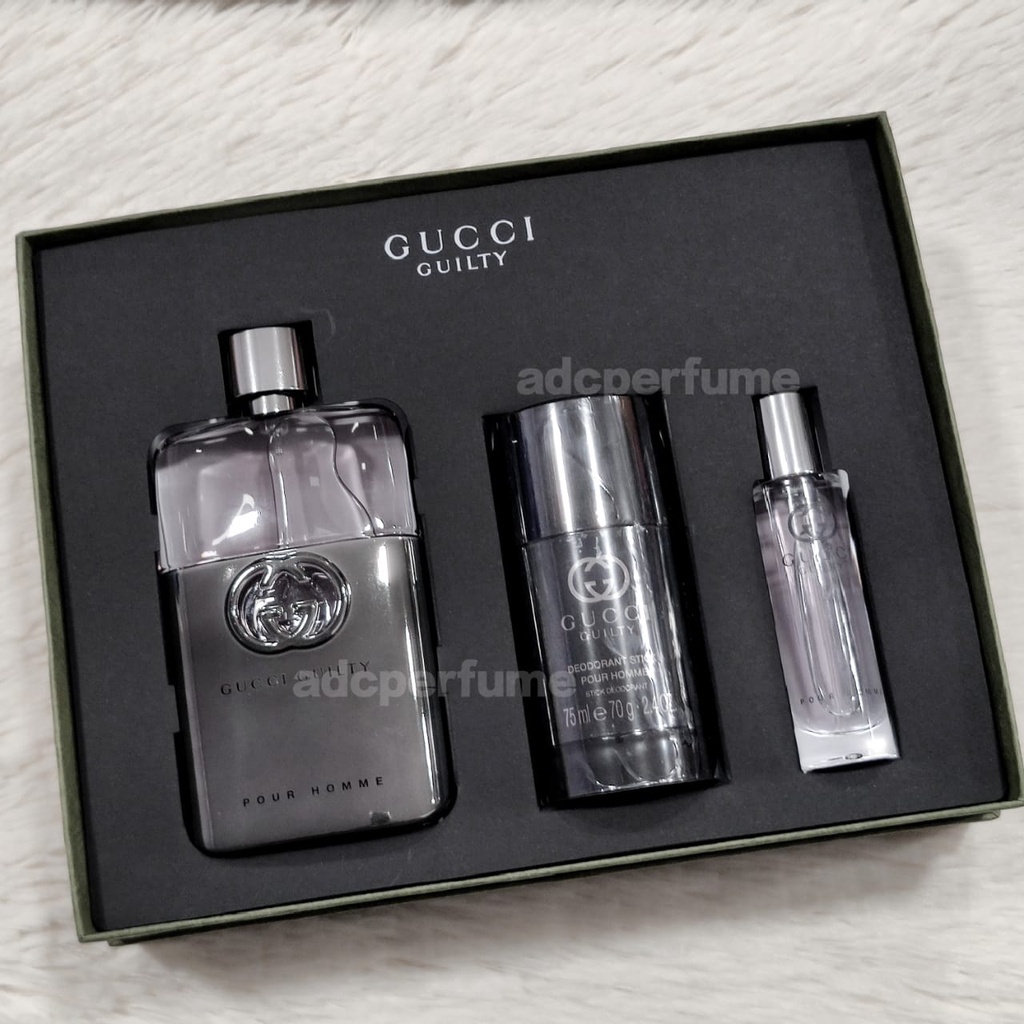Gucci Guilty Pour Homme Eau De Toilette Gift Set (Edt 90ml + 15ml &  Deodorant Stick 75ml) – adcperfume
