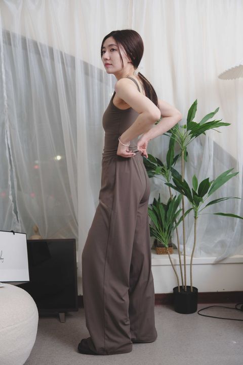 舒適柔滑奶油運動褲-咖棕