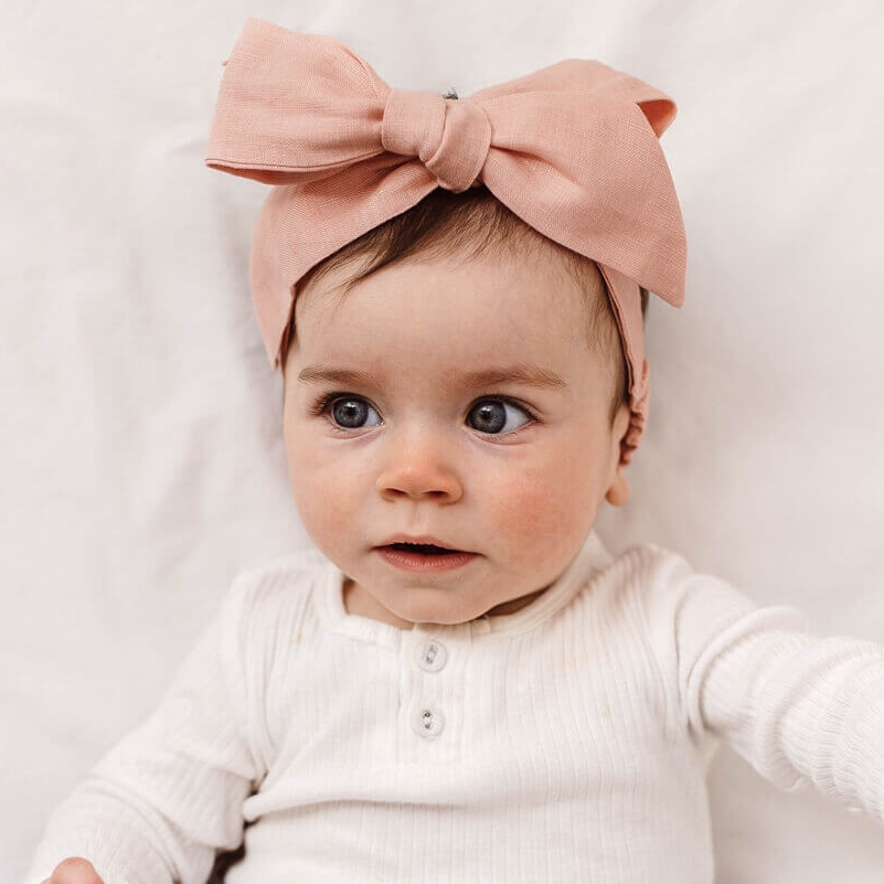 Rust Linen Bow Pre-Tied Headband Wrap 1.jpeg